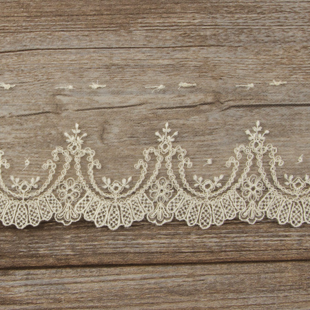 Кружево-вышивка на тюле, 35 мм. Арт 42232/58