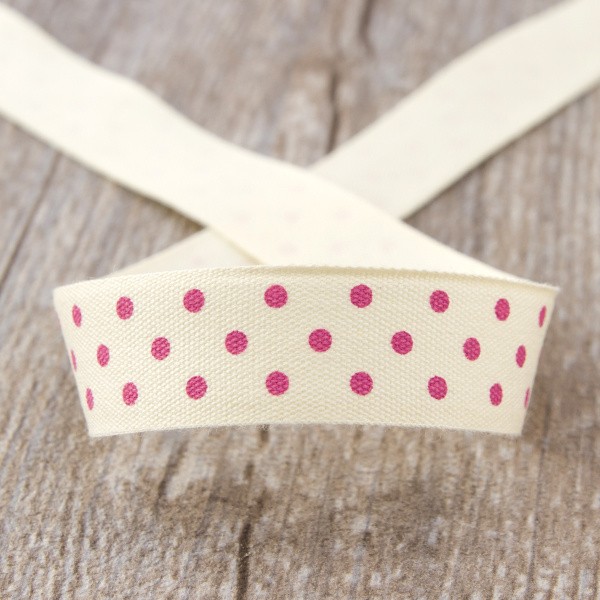 Лента хлопковая на картонной мини-катушке "Точки". Арт VR15.083