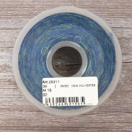 Лента репсовая SAFISA с рисунком, 39 мм, 15 м, цвет 02, голубой. Арт 25311-39мм-02