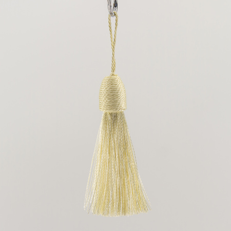 Кисть декоративная на шнуре, длина 85 мм, цвет кремовый. Арт KY - 05-col.PE - 4