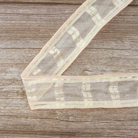 Лента органза "с памятью" SAFISA, 38 мм, 15 м цвет 83, чайная роза. Арт 25256-38мм-83           