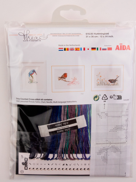 Набор для вышивания "Колибри", канва лен 32 ct, 31 х 36 см. Арт 616
