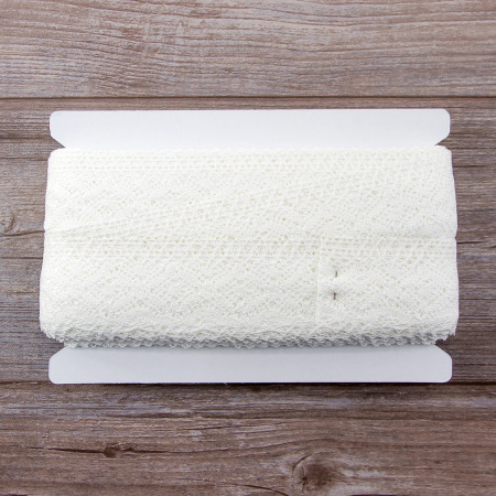 Мерсеризованное хлопковое кружево, 60 мм, белый. Арт 2145/01