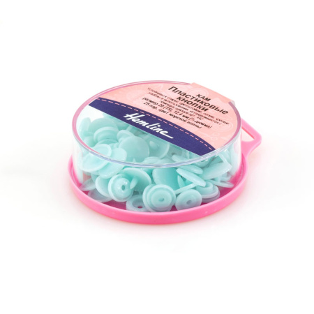 Кнопки пластиковые, 12,4 мм, цвет морской волны. Арт 443.AQUA