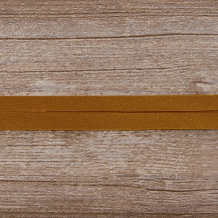 Косая бейка атласная 20 мм, 25 м, цвет 44, бронзовый. Арт 6260-20мм-44            