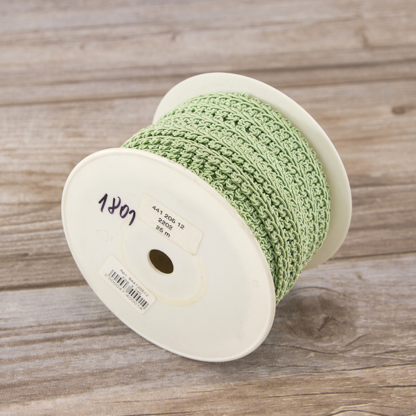 Тесьма PEGA декоративная тип шанель, цвет зеленый, 12 мм. Арт 844120512               