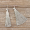 Кисть декоративная на шнуре, длина 150 мм, цвет серебряный. Арт KYL - 04-col.Silver