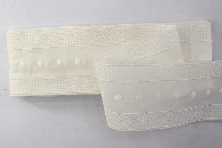 Шитье-вышивка на батисте, прошва, 90 мм, цвет белый. Арт 20914/B