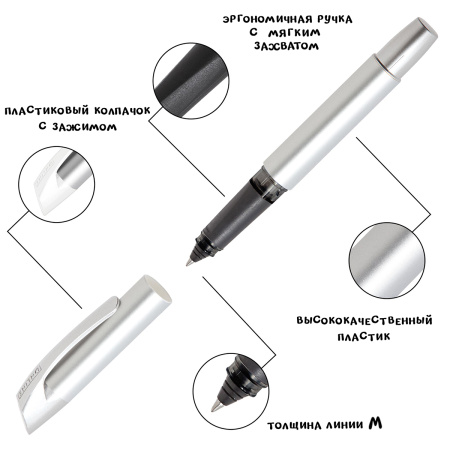 Ручка-роллер "Campus" с синим картриджем, толщина линии 0.7 мм, принт "Glam Girls". Арт 61477/3D
