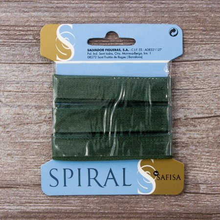 Тесьма киперная хлопковая на блистере SAFISA, 14 мм, 2,5 м , цвет 43, темно-зеленый. Арт P00260C-14мм-43         