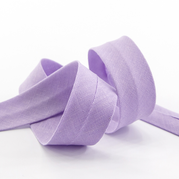 Косая бейка хлопок/полиэстер 20 мм, 25 м, цвет 08, сиреневый. Арт 6120-20мм-08            