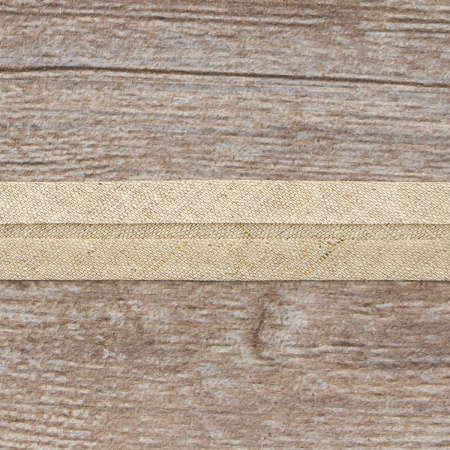 Косая бейка хлопок/лён, 20 мм, 20 м, цвет 145, серо-коричневый. Арт 6602-20мм-143