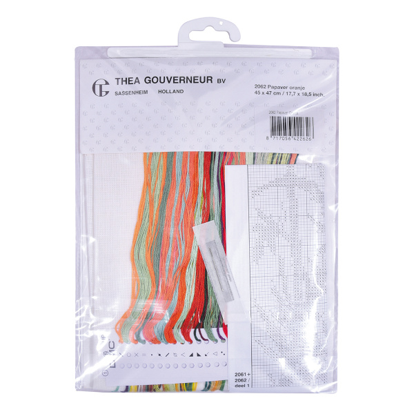 Набор для вышивания "Оранжевые маки", канва лён 32 ct. Арт 2062                    