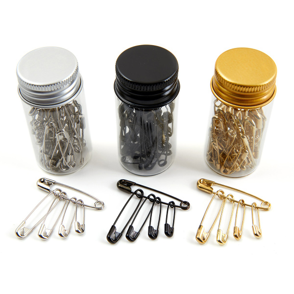 Булавки английские в стеклянных баночках, 18 шт. в картонном прикассовом стенде. Арт 9415886.DB