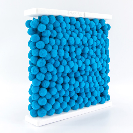 Тесьма с помпонами, диаметр 10 мм, цвет бирюзовый. Арт PA-18-col.517