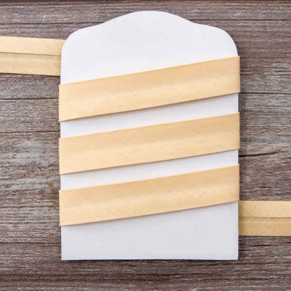 Косая бейка хлопок/полиэстер 20 мм, 25 м, цвет 21, персиковый айвори. Арт 6120-20мм-21            