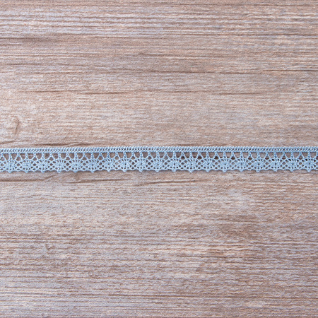 Мерсеризованное хлопковое кружево, 12 мм, цвет темно-голубой. Арт 3267/F4                 