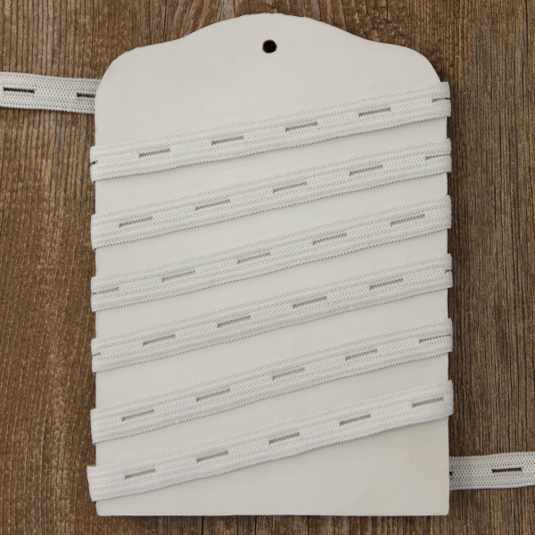 Резинка перфорированная, 9 мм, цвет белый. Арт 854128206REZOOHJ07