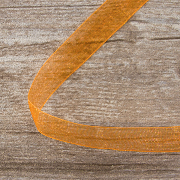 Лента органза SAFISA мини-рулон, 15 мм, 3,5 м, цвет 61, оранжевый. Арт P00520-15мм-61          