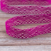 Мерсеризованное хлопковое кружево, 20 мм, цвет цикламеновый. Арт 1796/25