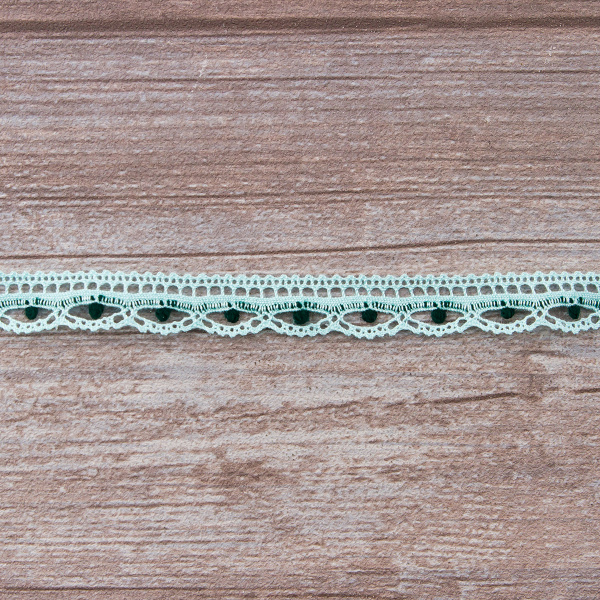 Мерсеризованное хлопковое кружево, 15 мм, голубой. Арт 2150/82