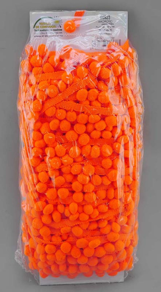 Тесьма с помпонами MATSA цвет оранжевый. Арт 96923/2144