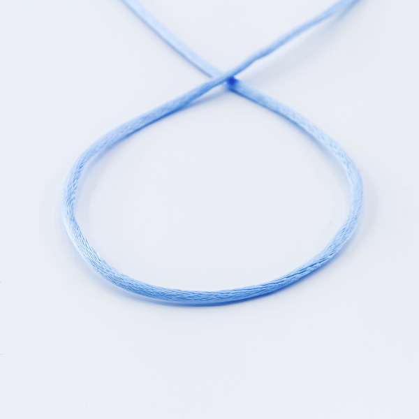 Шнур атласный SAFISA 2 мм, 25 м, цвет 04, светло-голубой. Арт 462-04                  