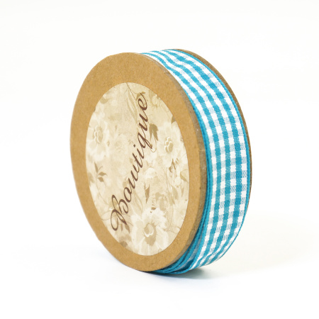 Лента с рисунком на картонной катушке "Клетка", цвет тёмно-зелёный. Арт R13115/308