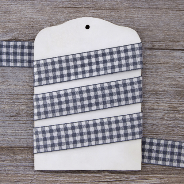 Лента с рисунком клетка SAFISA, 25 мм, 25 м, цвет 68, серый. Арт 469-25мм-68             