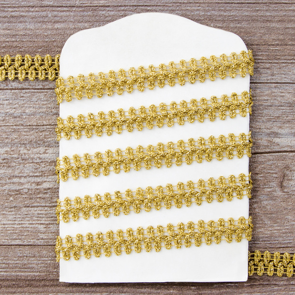 Тесьма SPIRAL ( SAFISA) тип отделочная, арт.25320-14 мм, 15 м, цвет 101, золотой. Арт 25320-14мм-101