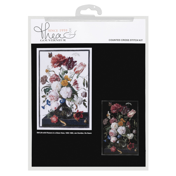 Набор для вышивания "Цветы в стеклянной вазе", канва Aida 18 ct. Арт 785A