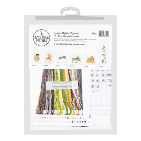 Набор для вышивания "Сафари Слон", канва Aida 14 ct. Арт DSB005A