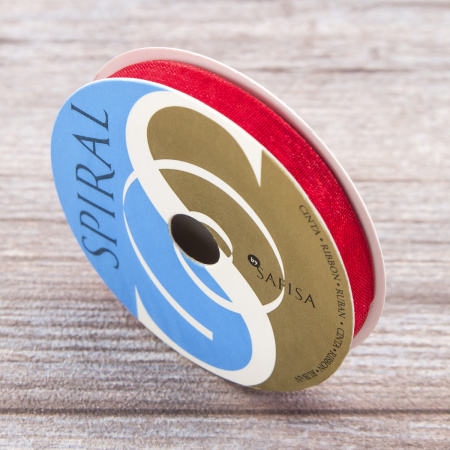 Лента органза SAFISA мини-рулон, 7 мм, 4,5 м, цвет 14, красный. Арт P00520-7мм-14           