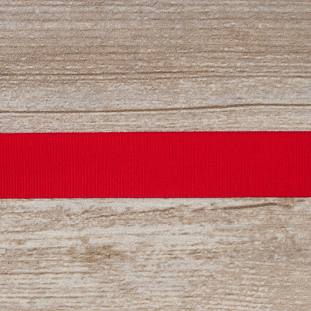 Лента репсовая SAFISA, 25 мм, 25 м, цвет 14 красный. Арт 350-25мм-14