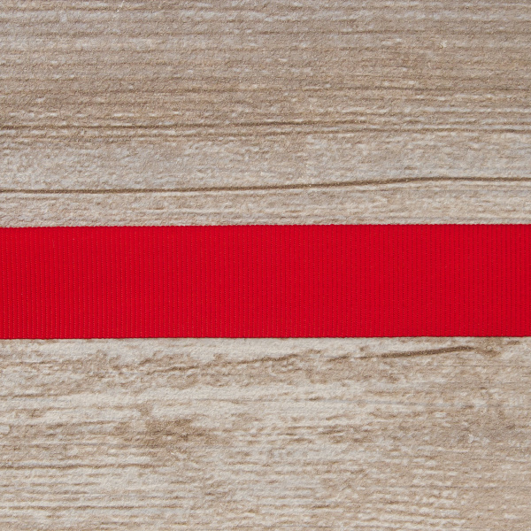 Лента репсовая SAFISA, 25 мм, 25 м, цвет 14 красный. Арт 350-25мм-14