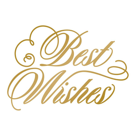 Штамп-нож "Best Wishes" для горячего тиснения и печати фольги на машинке GoPress and Foil. Арт CO725292