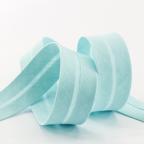 Косая бейка хлопок/полиэстер 20 мм, 25 м, цвет 53, ментоловый. Арт 6120-20мм-53            