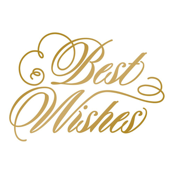 Штамп-нож "Best Wishes" для горячего тиснения и печати фольги на машинке GoPress and Foil. Арт CO725292