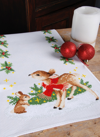 Набор для вышивания дорожки "Маленький олененок с кроликом". Арт PN-0166670