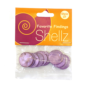 Подвеска "Shellz" Purple Round River Shell Dangles