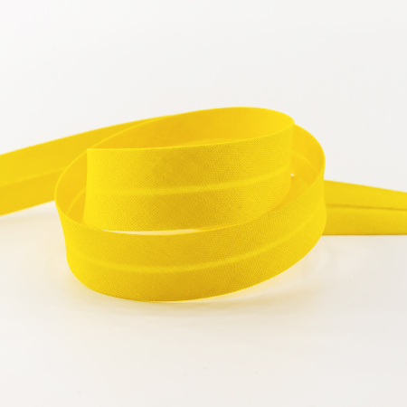 Косая бейка хлопок/полиэстер 20 мм, 25 м, цвет 22, спелый манго. Арт 6120-20мм-22            