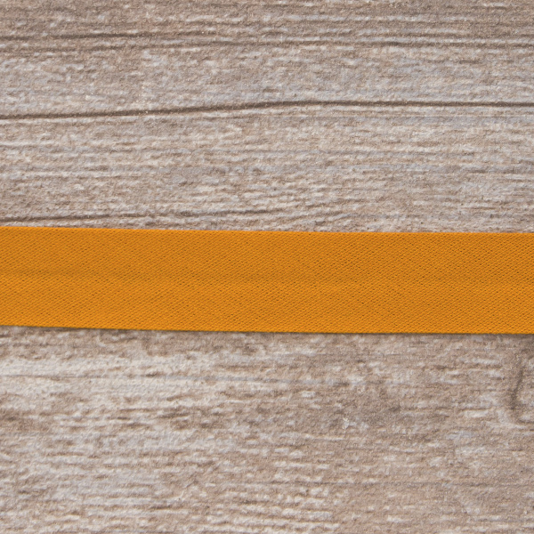 Косая бейка хлопок/полиэстер 20 мм, 25 м, цвет 110, рыжий. Арт 6120-20мм-110           