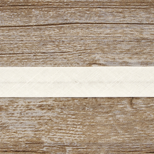 Косая бейка хлопок/лён, 20 мм, 20 м, цвет 56, кремовый. Арт 6602-20мм-56