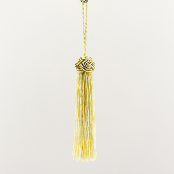 Кисть декоративная на шнуре, длина 120 мм, цвет кремовый. Арт KY - 07-col.PE - 4