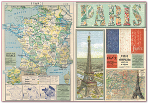 Бумага рисовая "Карта Франции"