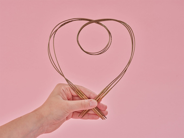 Спицы круговые из оливкового дерева, addiNature Short №5, 80 см . Арт 574-7/5-80