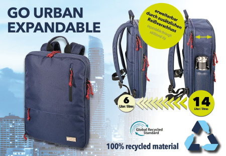 Деловой рюкзак для ноутбука, расширяемый TROIKA. Арт BGO33/DB