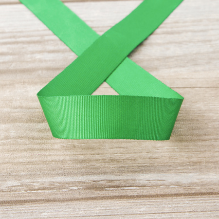 Лента репсовая SAFISA, 25 мм, 25 м, цвет 25 зеленый. Арт 350-25мм-25