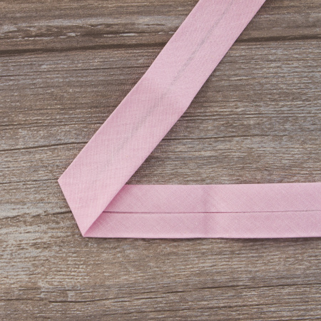 Косая бейка хлопок/полиэстер на блистере, 30 мм, 2,5 м, цвет 05, розовый. Арт P06120-30мм-05          