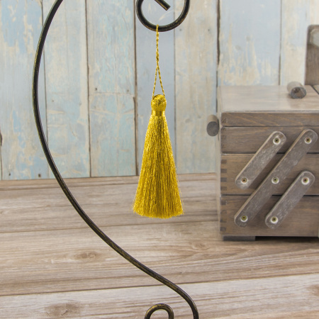 Кисть декоративная на шнуре, длина 100 мм, цвет золотой. Арт KYL - 03-col.Golden